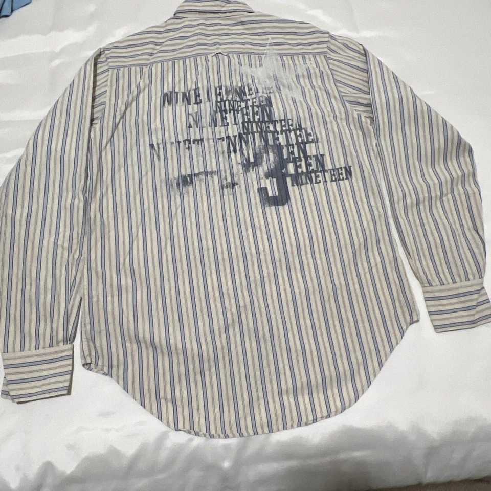 Guess Vintage 80s 90s Long Sleeve Button-Up Shirt Eagle Numbers Graphic Men M - Image 3 of 4