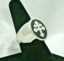 New Enameled Magnum PI Viet Nam Unit Cross of Lorraine Ring Sz 8-15