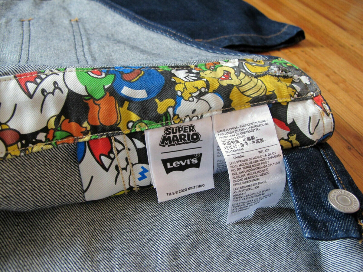 Levi's X Super Mario Nintendo Men's Denim Dungaree Overalls Levi's X Super Mario Nintendo Men's Denim Dungaree Overalls