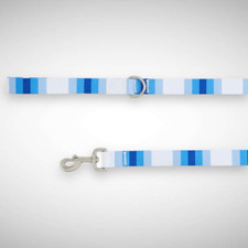 Top Paw Multi Blue Colorblock Striped Nylon Dog Leash 4 FT D-Ring Handle