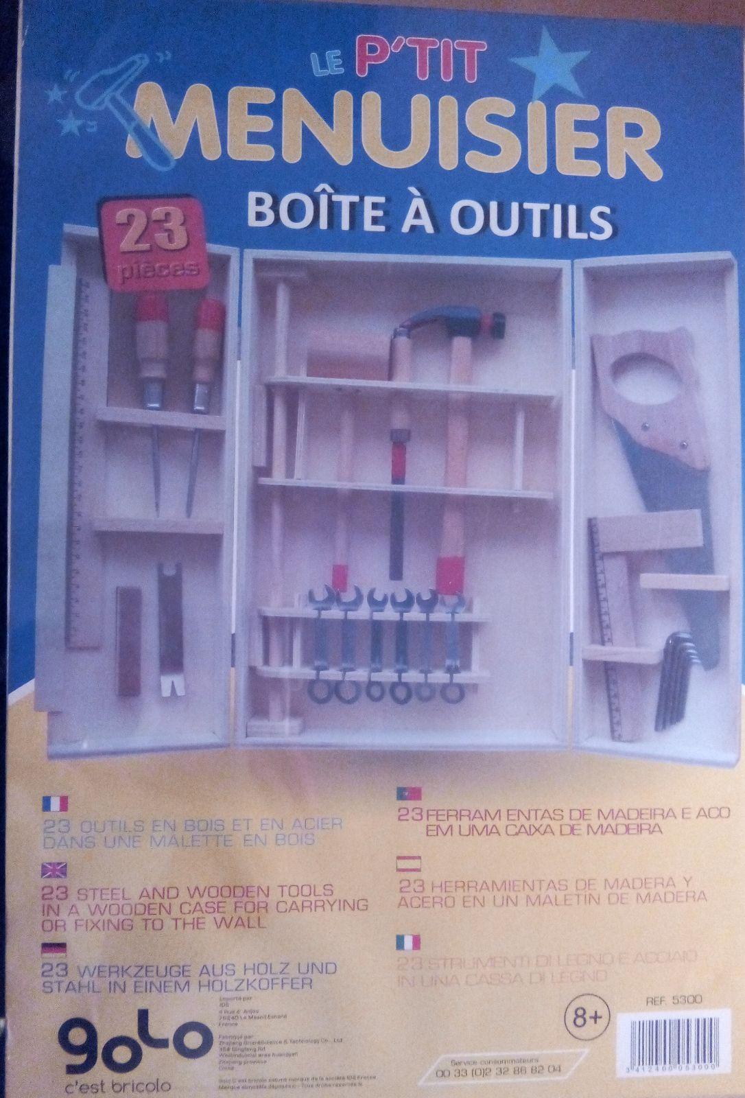 Boîte à Outils 23 pcs GOLO Le P'tit Menuisier idée cadeau enfant