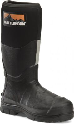 Matterhorn Men s 16  Steel Toe Internal Metatarsal Guard PR Rubber Work Boot Bla