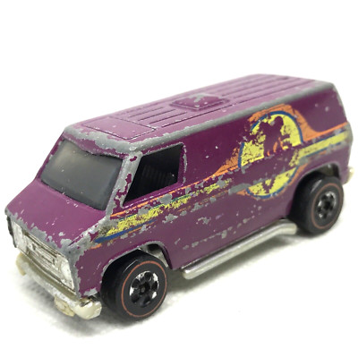 Hot Wheels Redline Chevy Motocross Super Van 1974 Plum Grey Glass