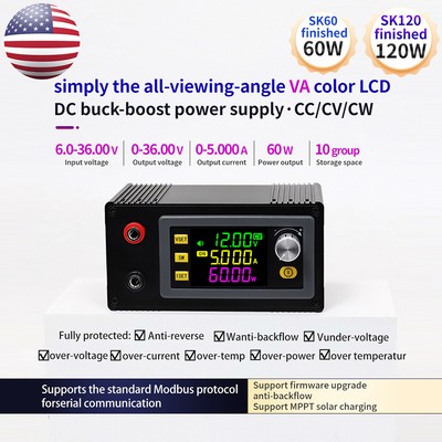 DC Adjustable CNC Buck-Boost Power Supply Voltage Regulator Module 60W 120W USA
