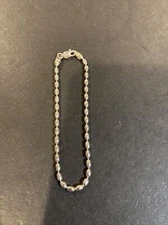 Vintage Signed FAS Italy Sterling Small Rice Bead Bracelet