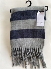 Mens Goodfellow  Co Scarf Large-One size Striped Navy  Gray 100 Acrylic NWT