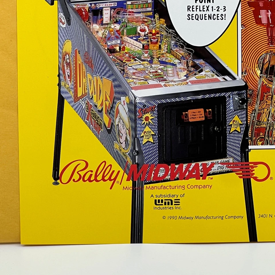 Bally Dr Dude Pinball Flyer Original 90s Promo Retro Game Art Sci-Fi Vintage - Image 3 of 4