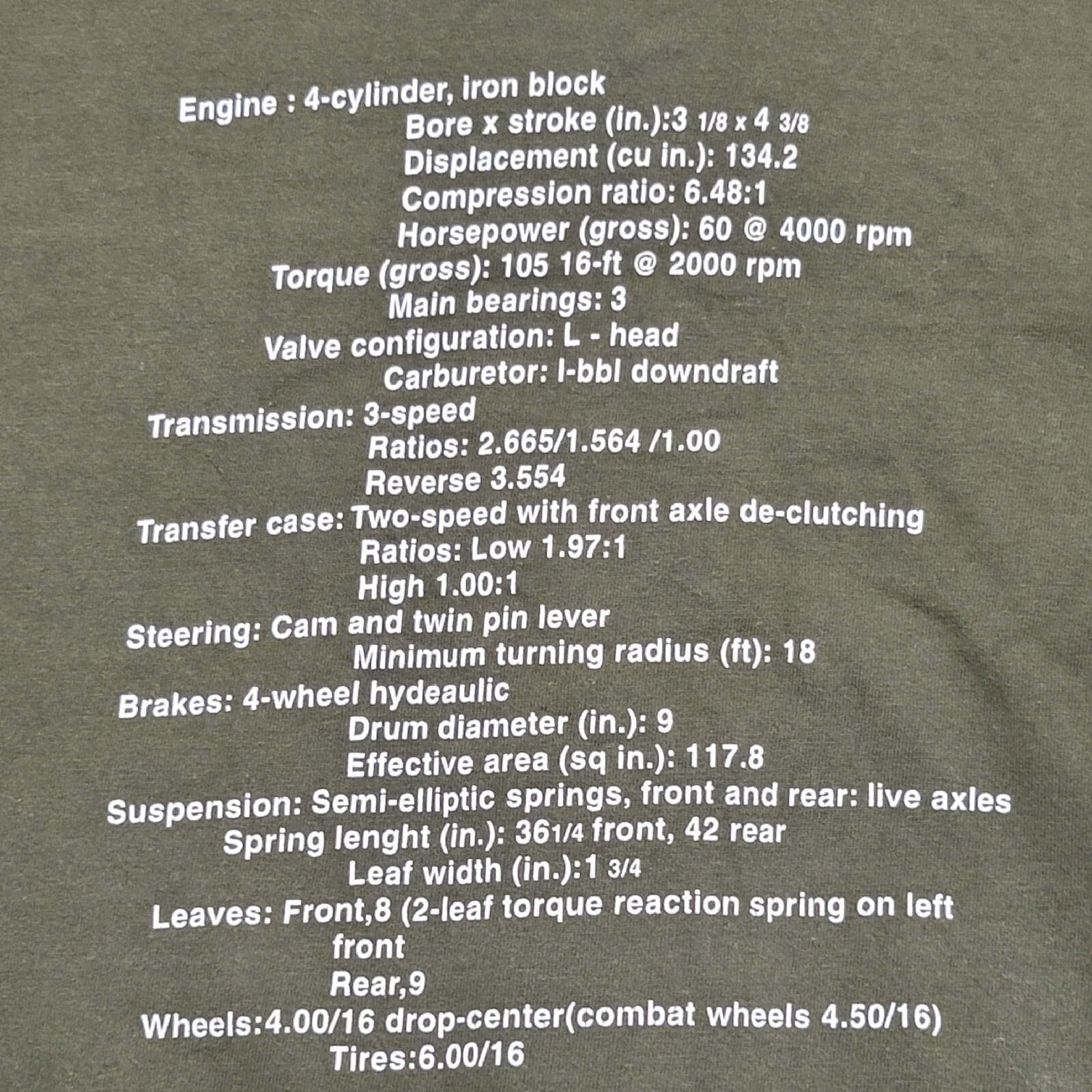 Rock Eagle Classic Wear Mens Tshirt Sz 4244 Military Jeep 1940 eBay