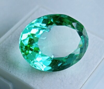 Natural Light Green Peridot Beautiful Oval Cut Certified 16.60 Ct Loose Gemstone