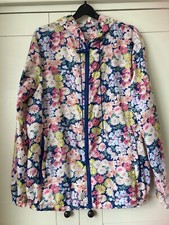Cath Kidston Bright Flowers Rain Coat Cagoule Jacket Festival Holiday Xs 8 10