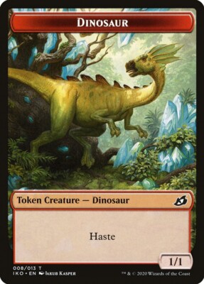 10 Token Cards - DINOSAUR - Ikoria: Lair of Behemoths - SAME ART - Magic MTG FTG