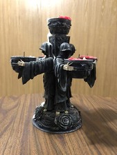 Gothic Vintage Midnight Realms Halloween Cathedral Candelabra Death Grim Reaper