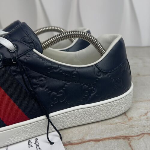 Gucci Ace Web GG Guccissima Sneaker Blau Leder 7 G oder 7,5 US oder 41 EUR 386750 - Bild 9 von 23