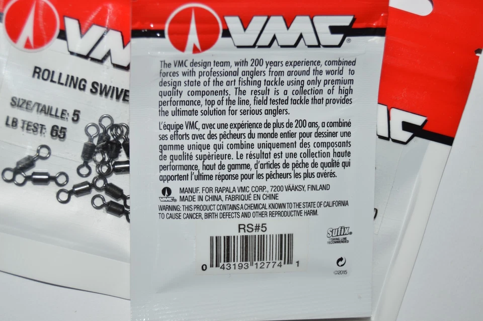 3 packs vmc rolling swivel  size 5  65lb test 10 pr pack rs#5 saltwater fresh 2 - Image 3 of 3