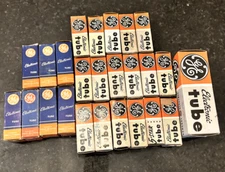 Lot of 25 Vintage GE Electronic Vacuum Tubes Lot – Assorted Models – Untested