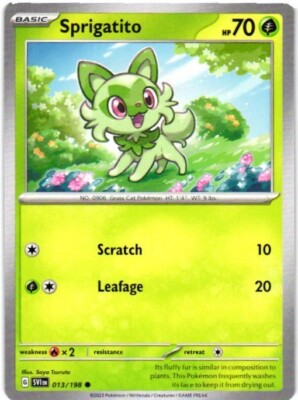 2023 POKEMON TCG SCARLET & VIOLET SPRIGATITO 013/198 COMMON CARD