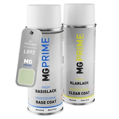 MG PRIME Kit di Vernice bomboletta spray per Volkswagen LB9Z B9Z K8 White Silver Metallic