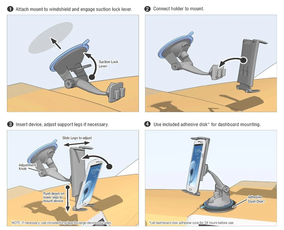 Suction Cup Mount for Apple iPhone 5 5c 5s 6 6S 6+ Plus use with OtterBox SM614 - Image 4 of 4