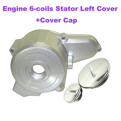 Engine 6coils Stator Left Cover+Cover Cap For 50cc125cc ATV Dirt Bike