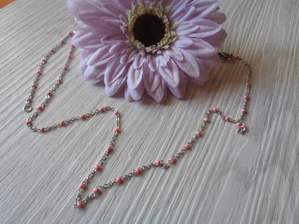 Einfache silber/rosa  Kette 