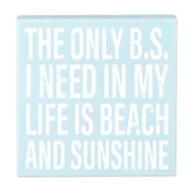 Life is Beach Box Sign Size 8in SQ x 1.75in D Pack of 2