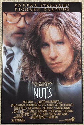 1987 Nuts Home Video Movie Poster 27X40 Rolled 1 Sheet Barbara Streisand