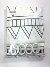 YoKii Tassel Fabric Shower Curtain, Black Grey White Boho 72 x 72 Nordic Chic