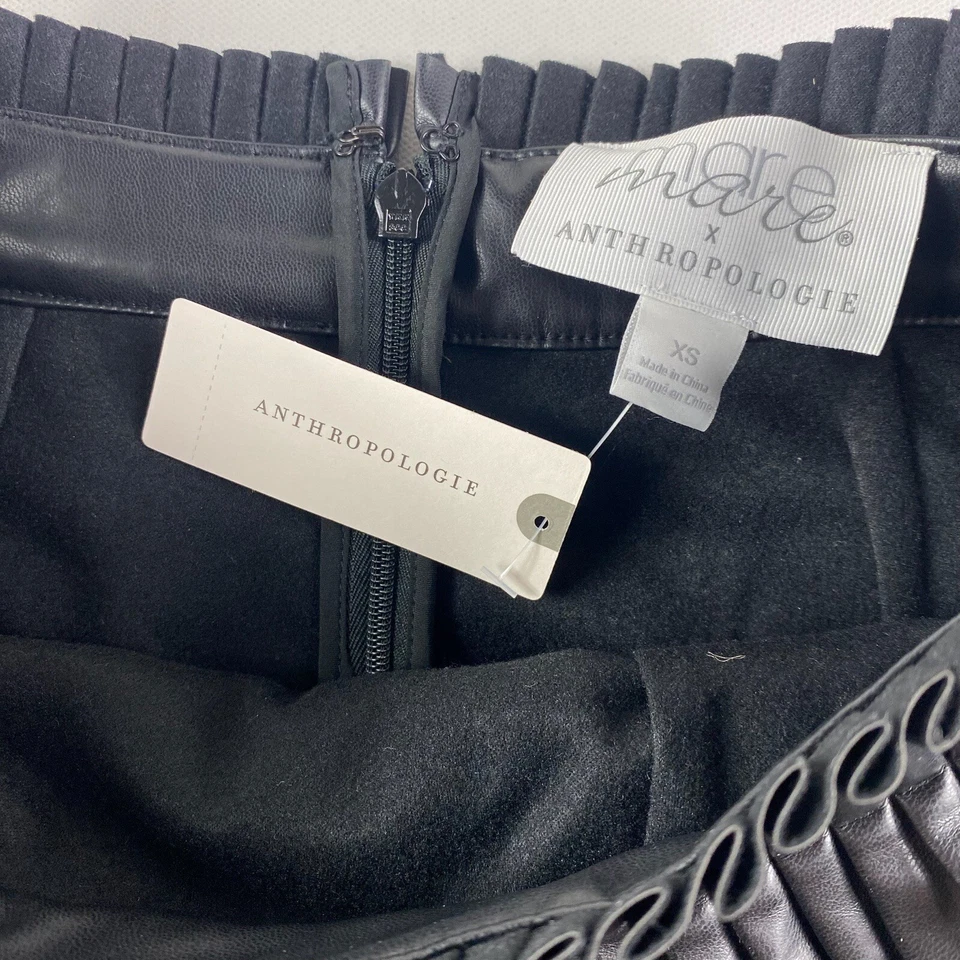Новый с Ярлыками Anthropologie Mare Mare юбка женщин XS искусственной кожи ярусный плиссированные новый - Изображение 4 из 4