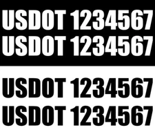 SET OF 2 CUSTOM US DOT USDOT DECAL DECALS TRUCK NUMBER COMMERCIAL VAN PICK UP