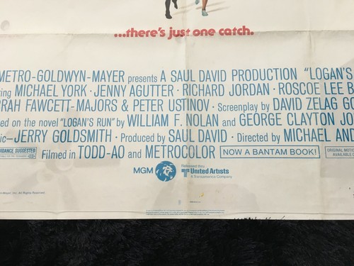 LOGAN'S RUN Original 1976 One Sheet Movie Poster SCI-FI - Farah Fawsett - Bild 9 von 9