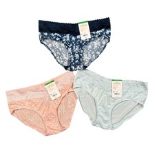 Warners Panty Womens L Large Multi Lace Hipster Dig Free Mid Rise Comfort 3 Pack
