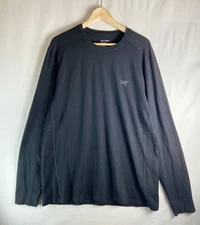 Arcteryx Rho Merino Wool Base Layer Shirt Mens XL Black Long Sleeve Hiking EUC