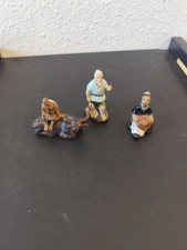 3 kleine alte chinesische Keramikfiguren, handbemalt.