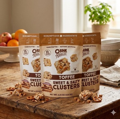 Bdl 3-Chunk Nibbles Toffe Sweet & Salty Clusters Peanut-Free Handcrafted 120.5g 