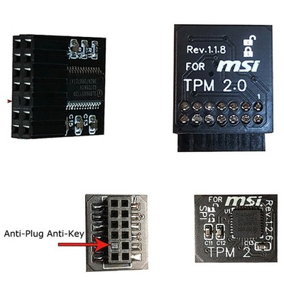 TPM 20Pin LPC/14Pin/12Pin SPI TPM2.0 Security Module for MSI Platform Module