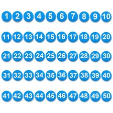 Magnetic Numbers 1-50 0.8 Round Dry Erase Board Blue Fridge Calendar Multi-Use