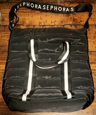 Sephora Puffy Black Cross Body Tote Travel Bag  