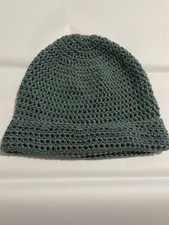 Crochet Beanie, Handmade, Green/Grey, 100 Acrylic, Never Been Used