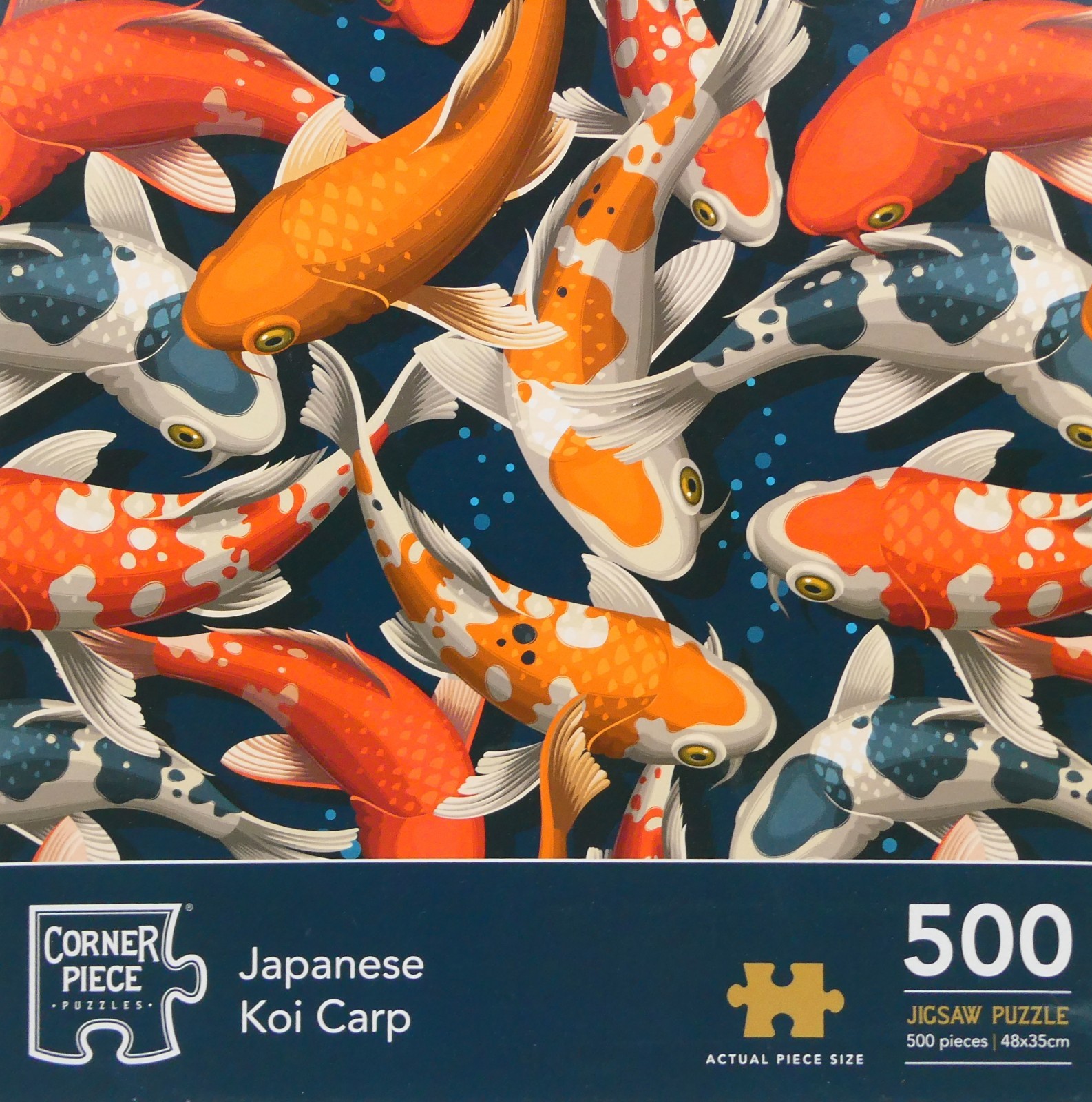 Corner Piece Puzzles Japanese Koi Carp 500pc Jigsaw Puzzle - New & Sealed