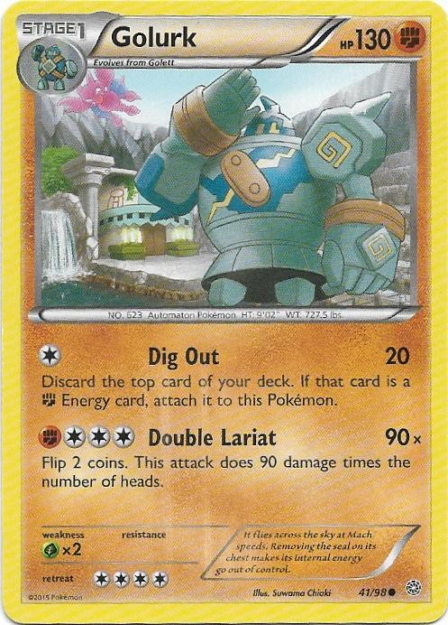 Golurk 41/98 Common Ancient Origins Pokemon Near Mint