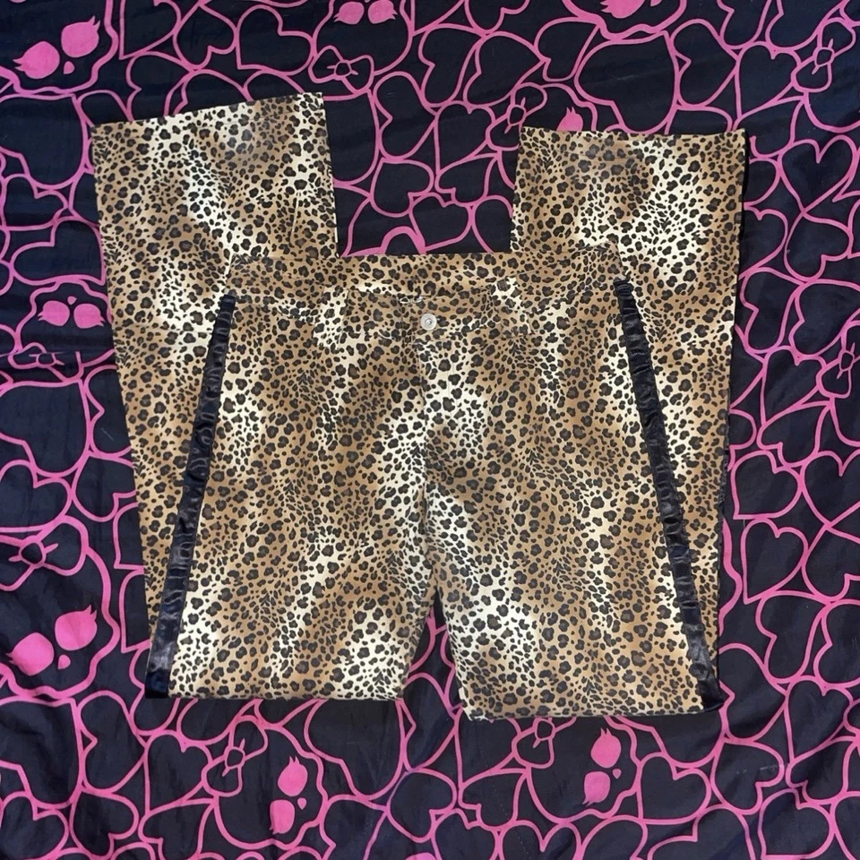 Pantalones Super Low Fat Mall Goth Y2K con estampado de guepardo de leopardo