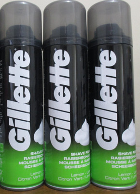 Lot of 3 Gillette Lemon-Lime Shave Foam foamy 200ml Discontinued