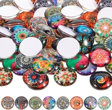 200Pcs round Glass Cabochons, 12Mm Mixed Color Stones for Jewelry Making, Mosaic