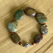 Chunky Turquoise Nugget Bracelet Handmade