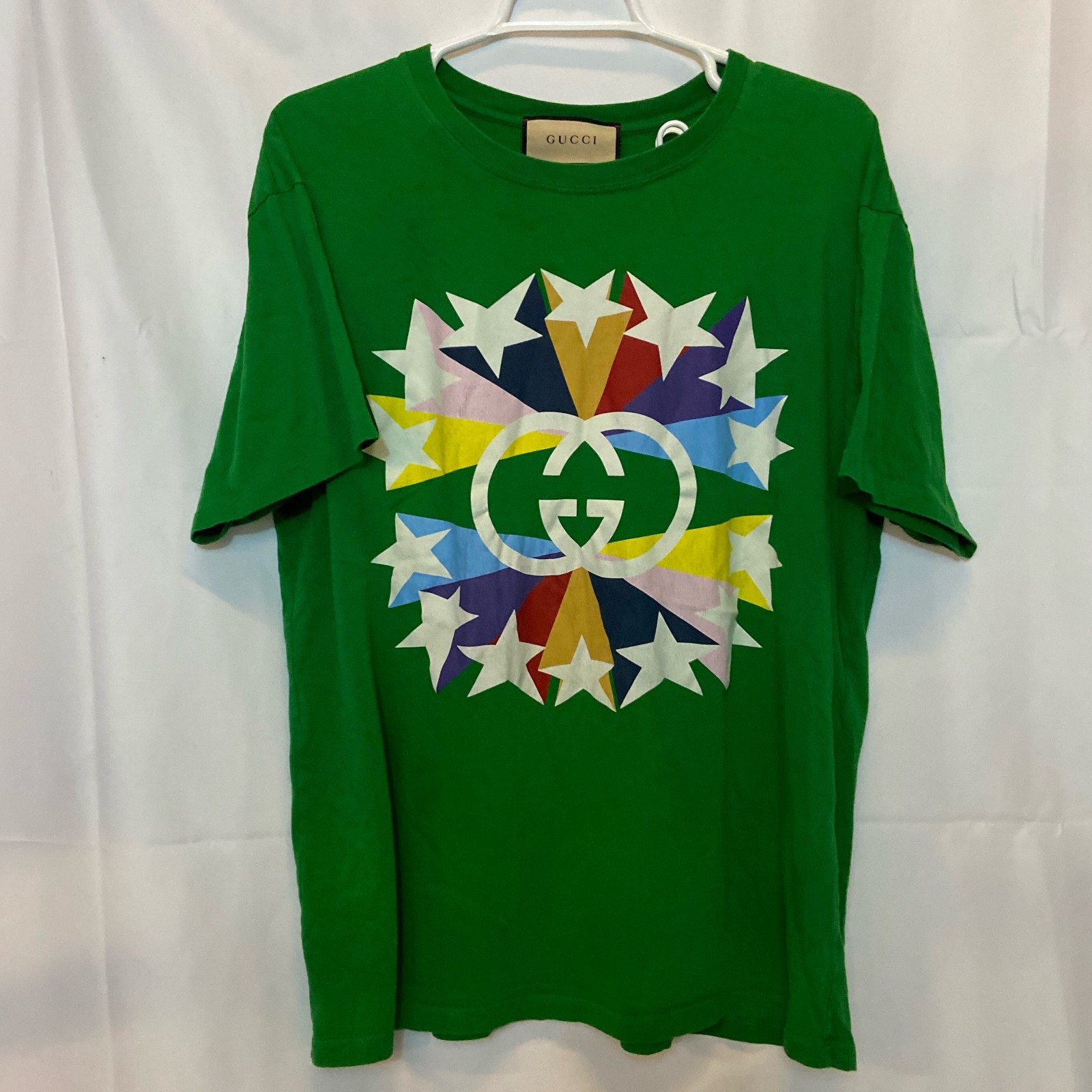 Gucci Green Stars GG Logo T-Shirt Men’s M