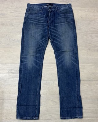 3x1 NYC Straight Jeans Men's Size 33x32 Blue Dark Wash Button Fly Denim
