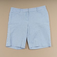 Talbots Bermuda Walking Shorts Womens 6P Blue Seersucker Stretch 8 Inch