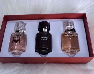 Givenchy L'Interdit 3 Pc Miniature Gift Set EDP Spray Women Perfume New Sealed