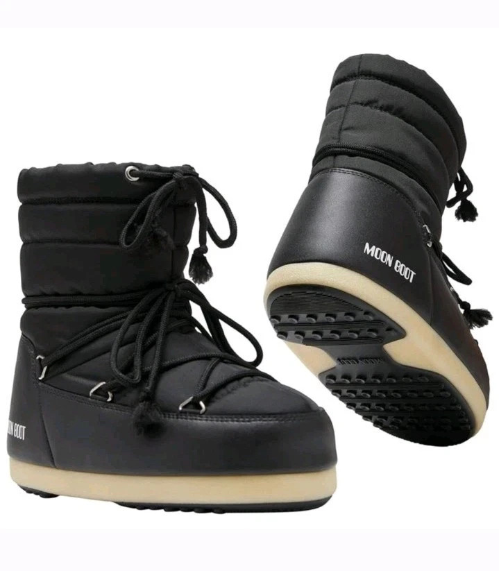 靴 MOONBOOT Moon Boot EVX Light Low Nylon Boots Black size 5/6 US 37/38 EURO