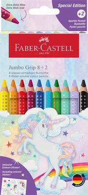 FABER-CASTELL 110923 Jumbo Unicorn Crayons Set, Pack of 10, Shatterproof, Includ - Bild 1 von 4